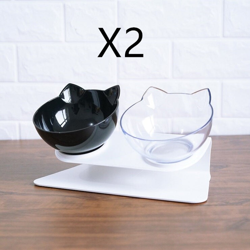 Elevated Cat Feeder Stand with Clear Bowl for Comfortable Dining