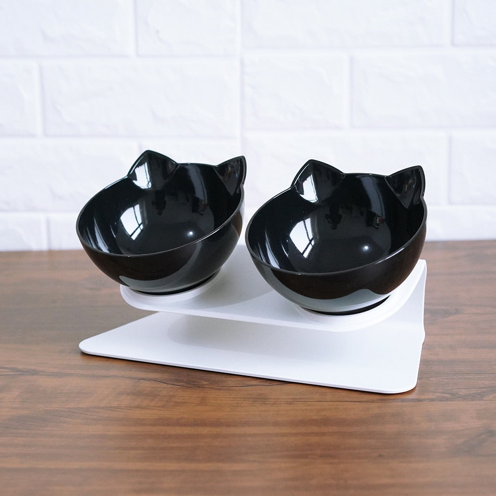 Elevated Cat Feeder Stand with Clear Bowl for Comfortable Dining