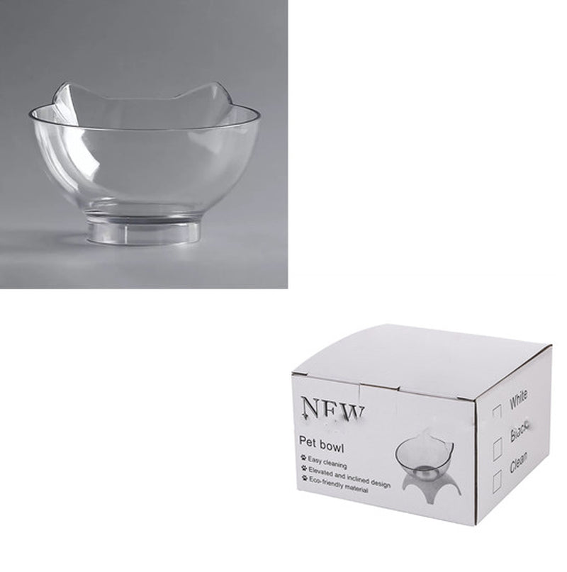 Elevated Cat Feeder Stand with Clear Bowl for Comfortable Dining