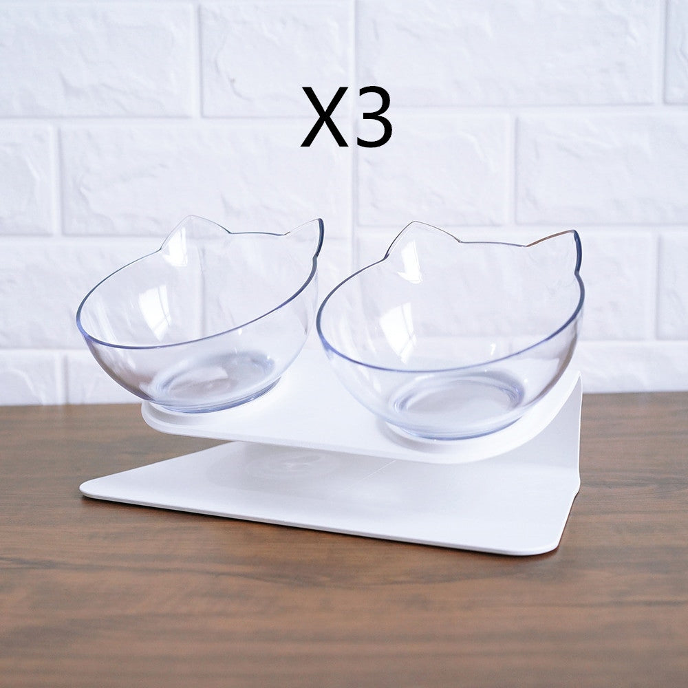 Elevated Cat Feeder Stand with Clear Bowl for Comfortable Dining