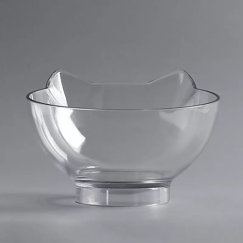 Elevated Cat Feeder Stand with Clear Bowl for Comfortable Dining