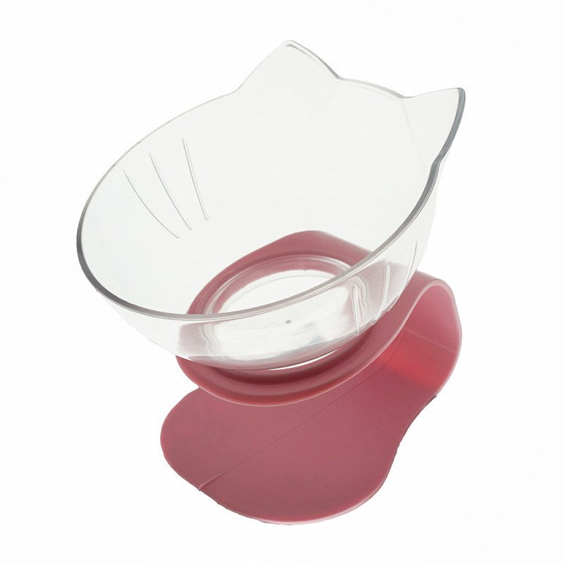 Elevated Cat Feeder Stand with Clear Bowl for Comfortable Dining