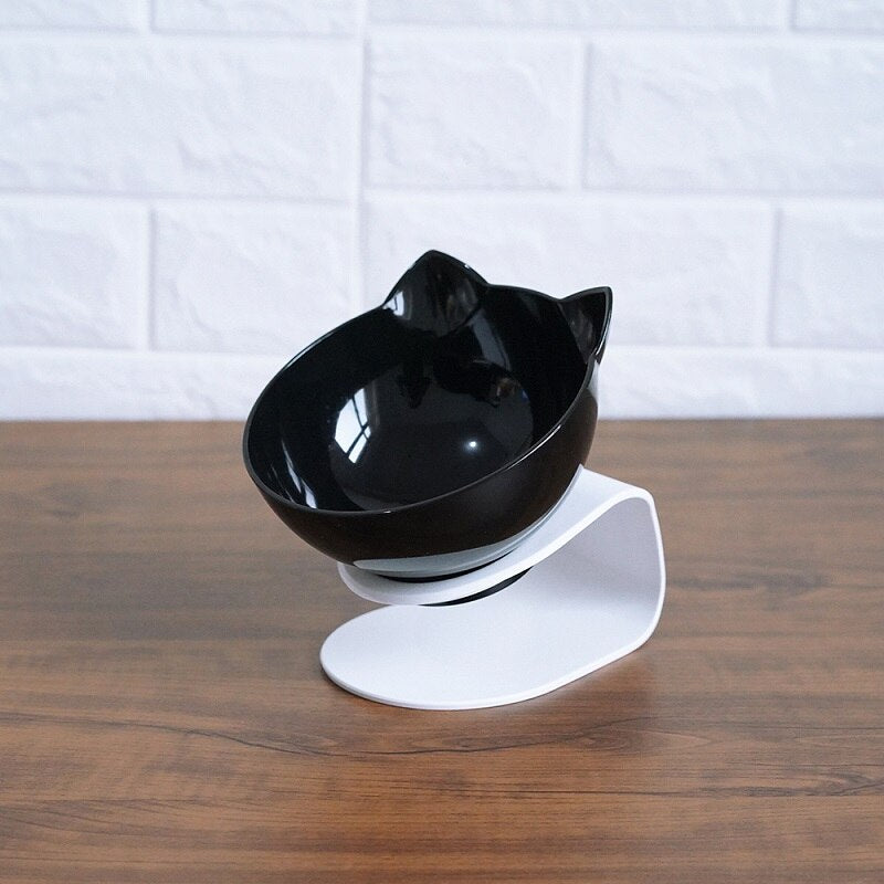 Elevated Cat Feeder Stand with Clear Bowl for Comfortable Dining