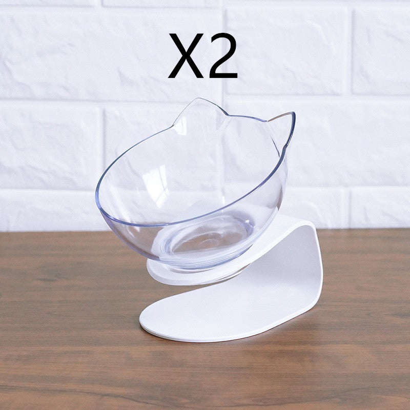 Elevated Cat Feeder Stand with Clear Bowl for Comfortable Dining