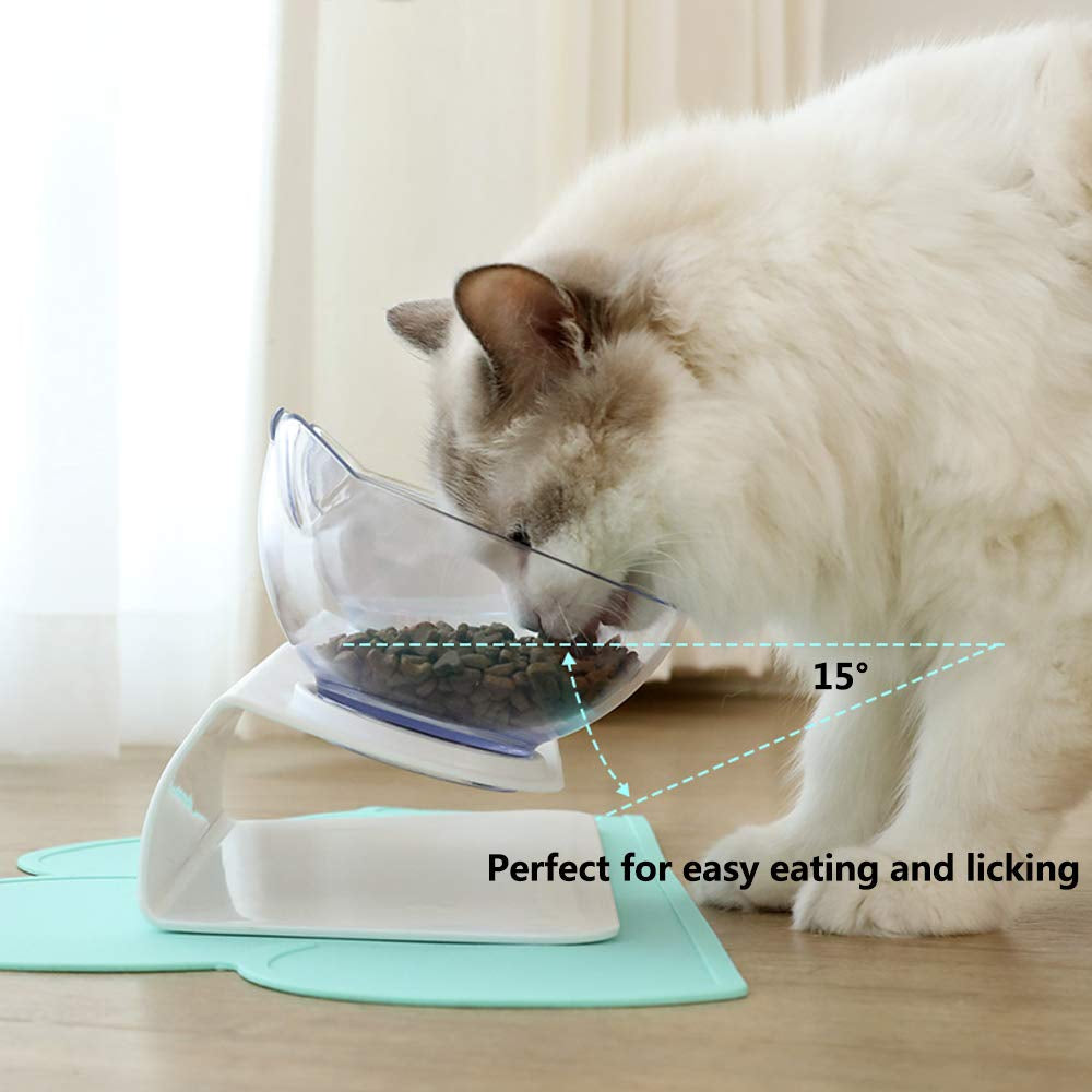 Elevated Cat Feeder Stand with Clear Bowl for Comfortable Dining