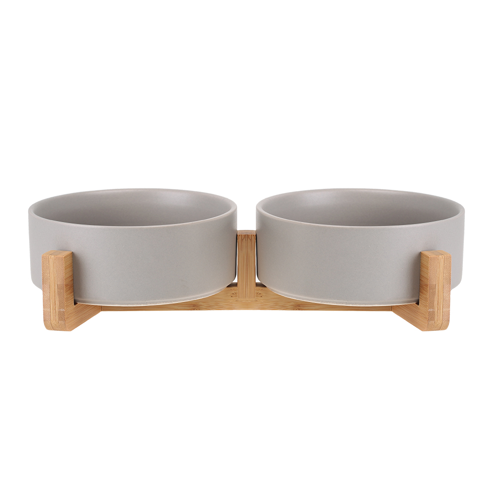 Anti-Tip Ceramic Double Pet Food & Water Bowl