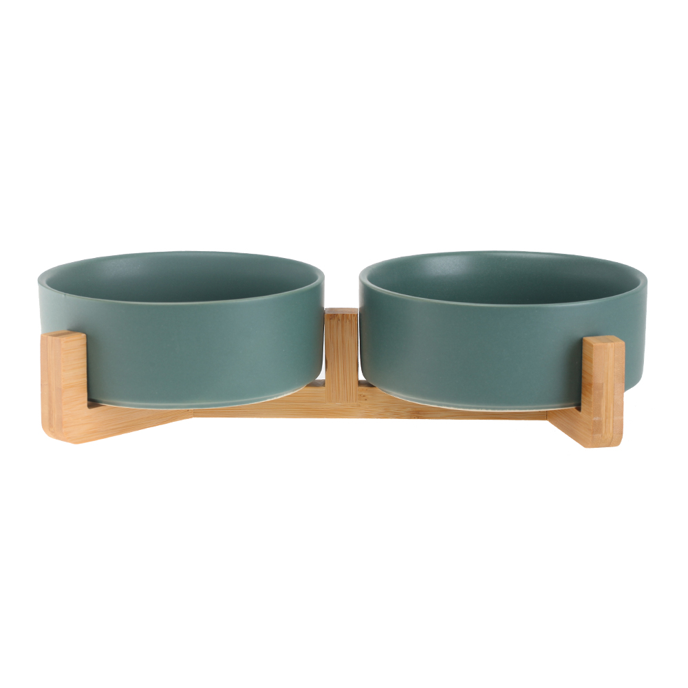 Anti-Tip Ceramic Double Pet Food & Water Bowl