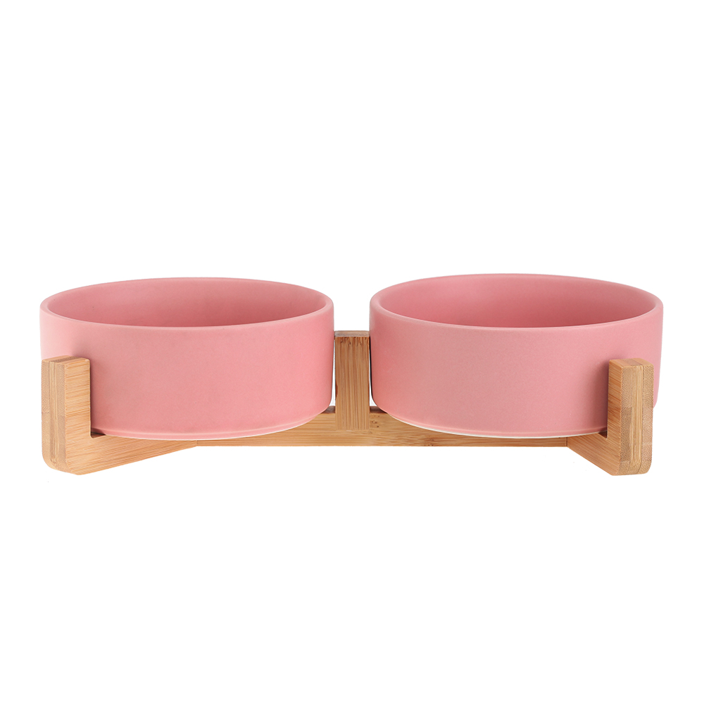 Anti-Tip Ceramic Double Pet Food & Water Bowl
