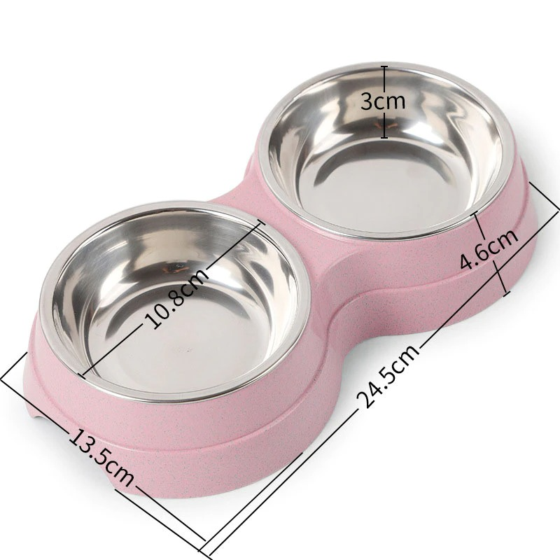 Stainless Steel Double Pet Food & Water Bowl