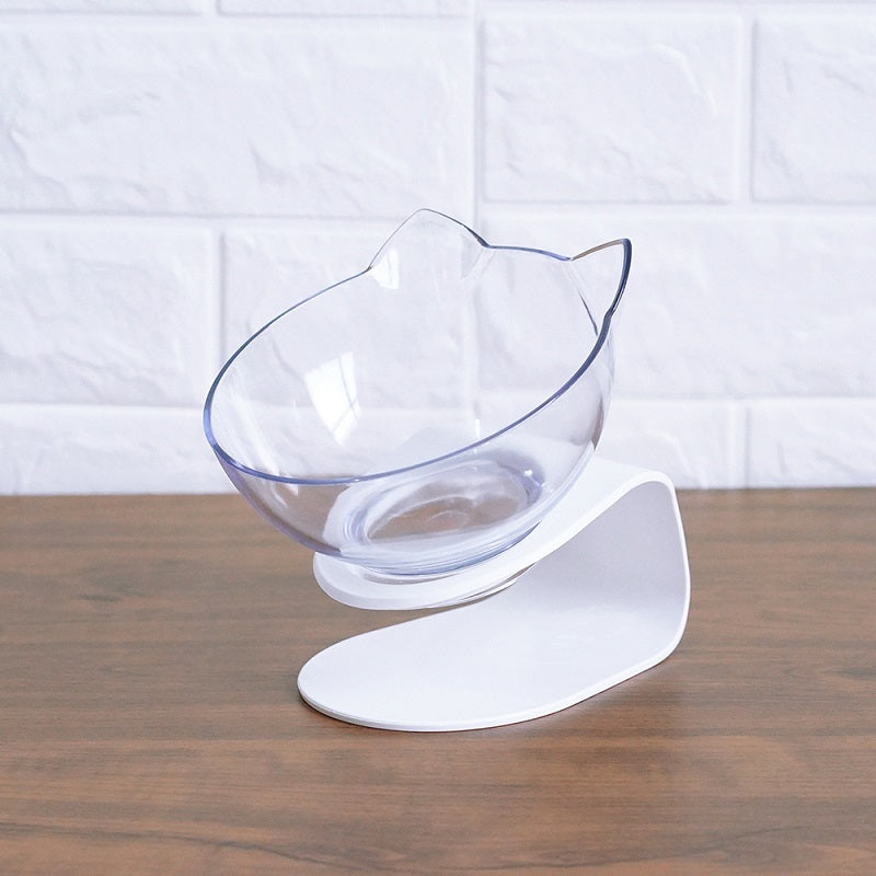 Elevated Cat Feeder Stand with Clear Bowl for Comfortable Dining