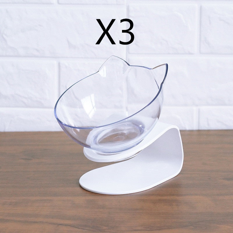 Elevated Cat Feeder Stand with Clear Bowl for Comfortable Dining