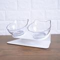 Elevated Cat Feeder Stand with Clear Bowl for Comfortable Dining