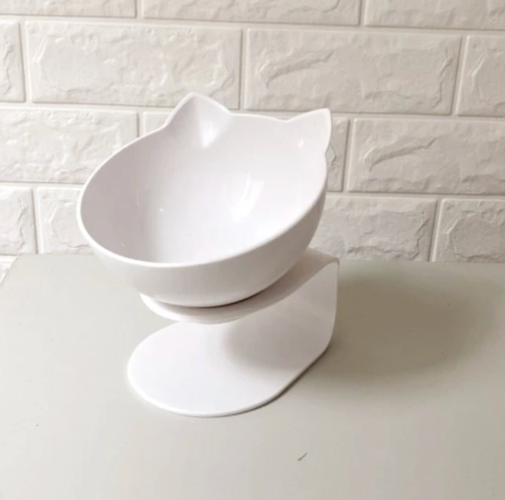 Elevated Cat Feeder Stand with Clear Bowl for Comfortable Dining