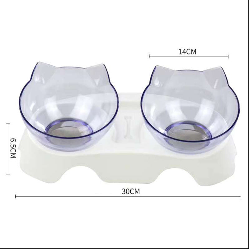 Elevated Cat Feeder Stand with Clear Bowl for Comfortable Dining